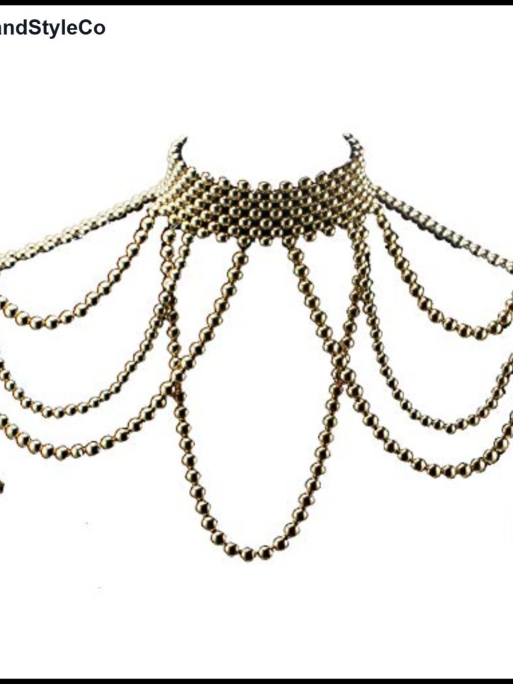 Chunky Bead Pendant Choker Long Statement Necklace Simulated Pearl Beaded